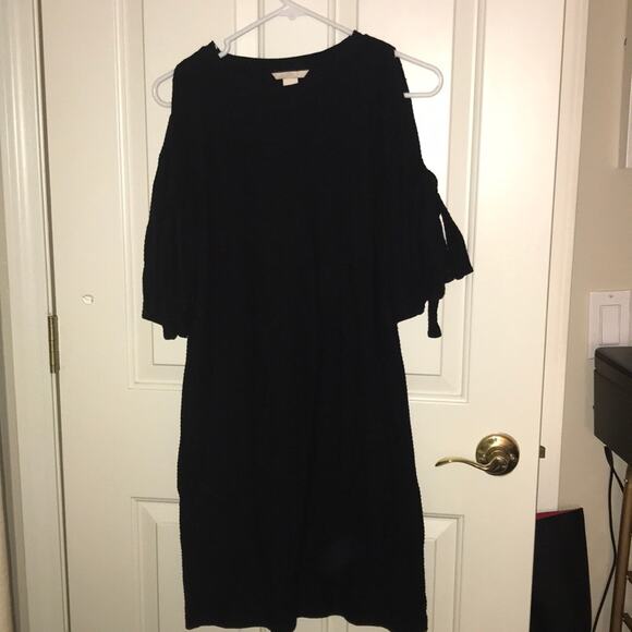 H&M little black dress cold shoulder ties 6 - Picture 2 of 6
